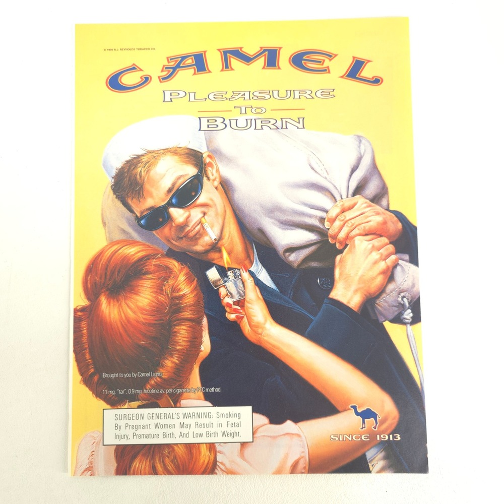 Camel Light Sailor Print Ad Vintage Y2K 90s Retro Cigarette Collector Wall Decor